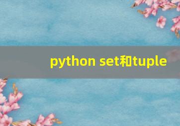 python set和tuple